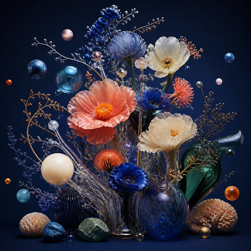 AI-generated botanical artwork